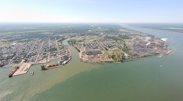 Richelieu River at the junction of the St. Lawrence River