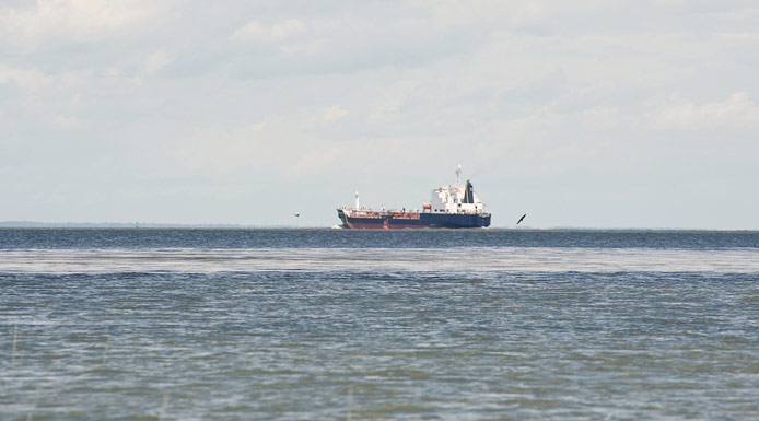 Ship in the waterway