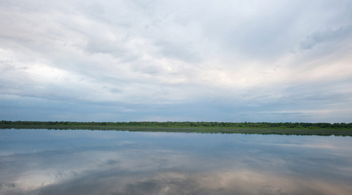 Lake Saint-Pierre with trees in the background