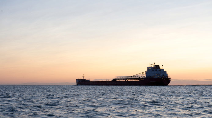 Ship in the waterway