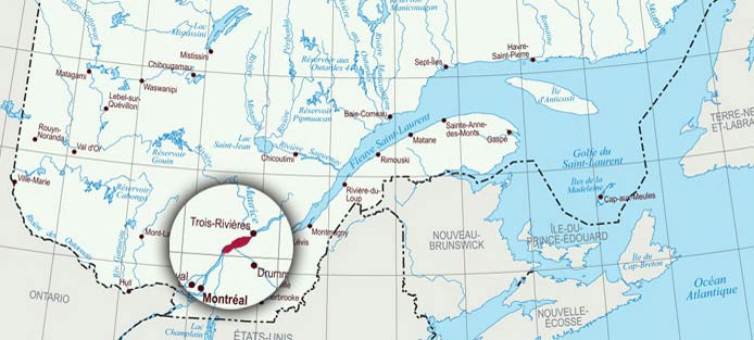 Map of the province of Quebec